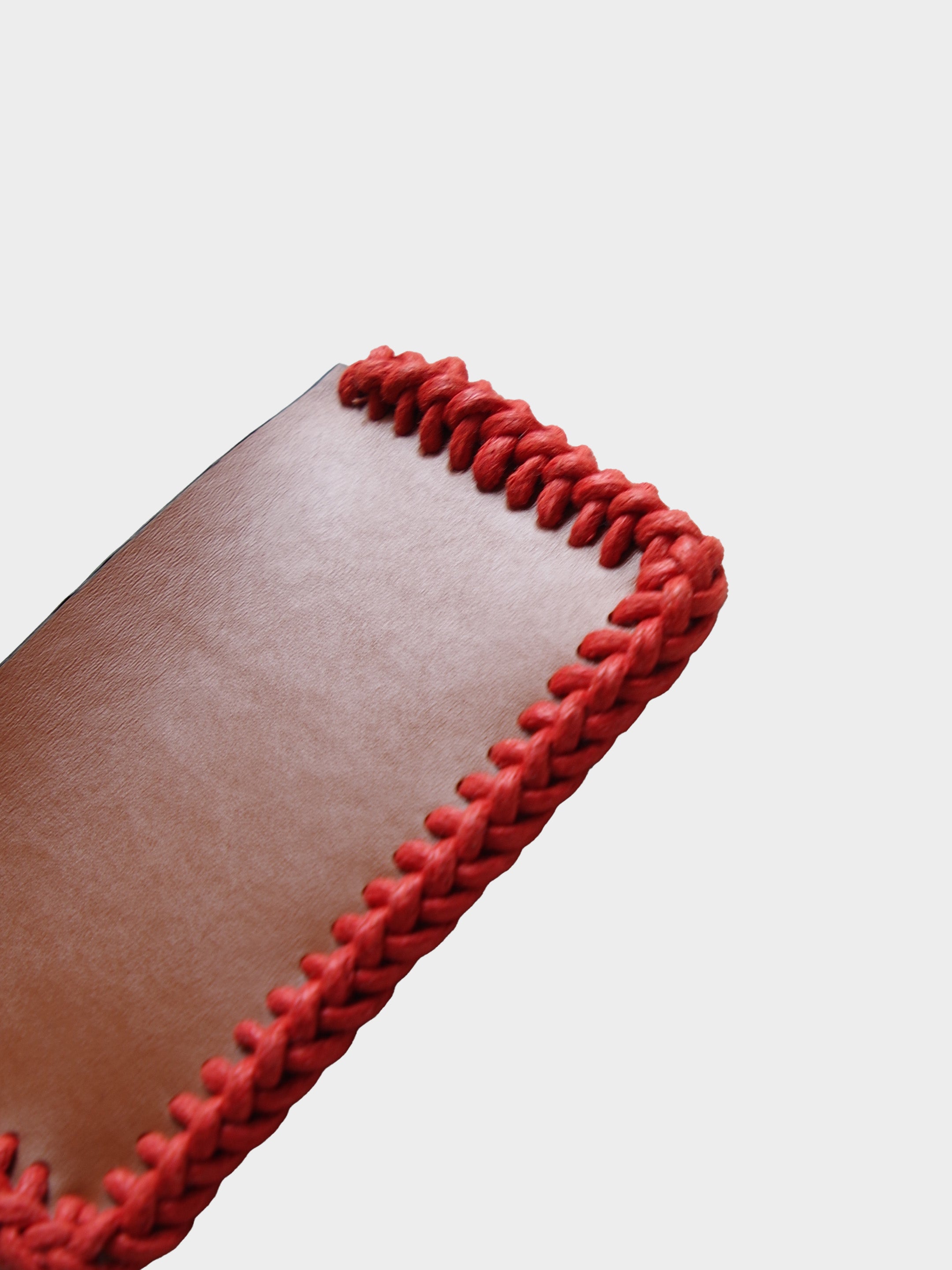 Cognac/ Red Vegan Leather Cardholder