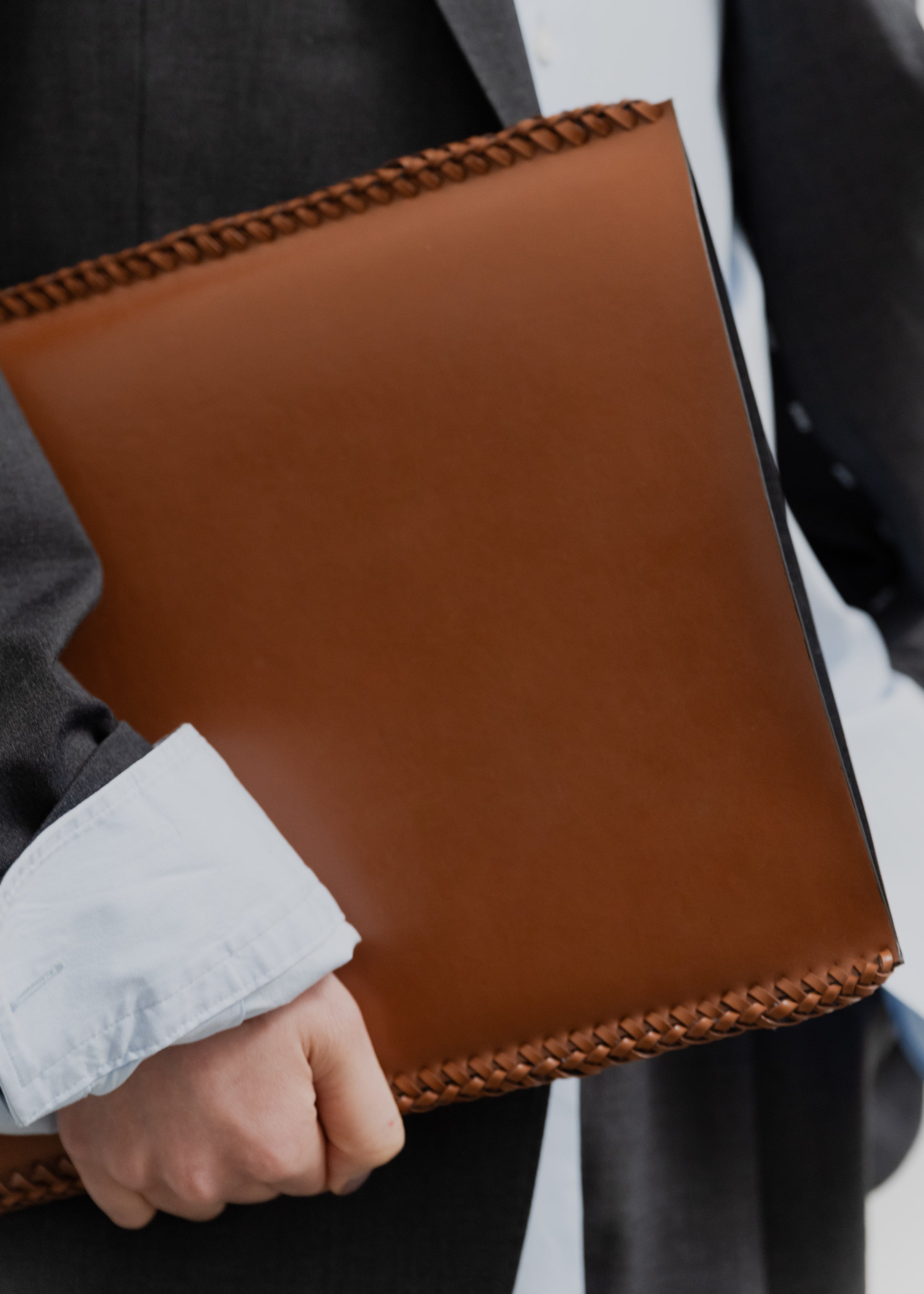 Cognac Vegan Leather Laptop Case