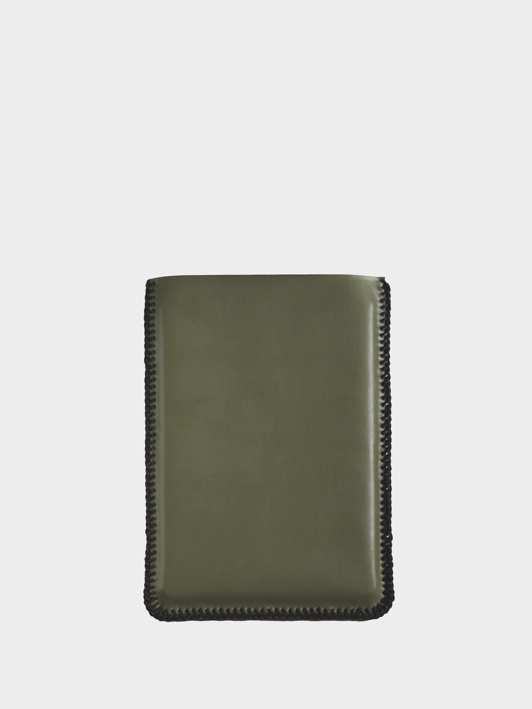 Olive Vegan Leather Laptop Sleeve